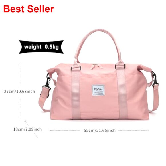 30L Travel Duffel Bag with Wet Pocket, Trolley Sleeve, Adjustable Strap - Picture 4 of 7